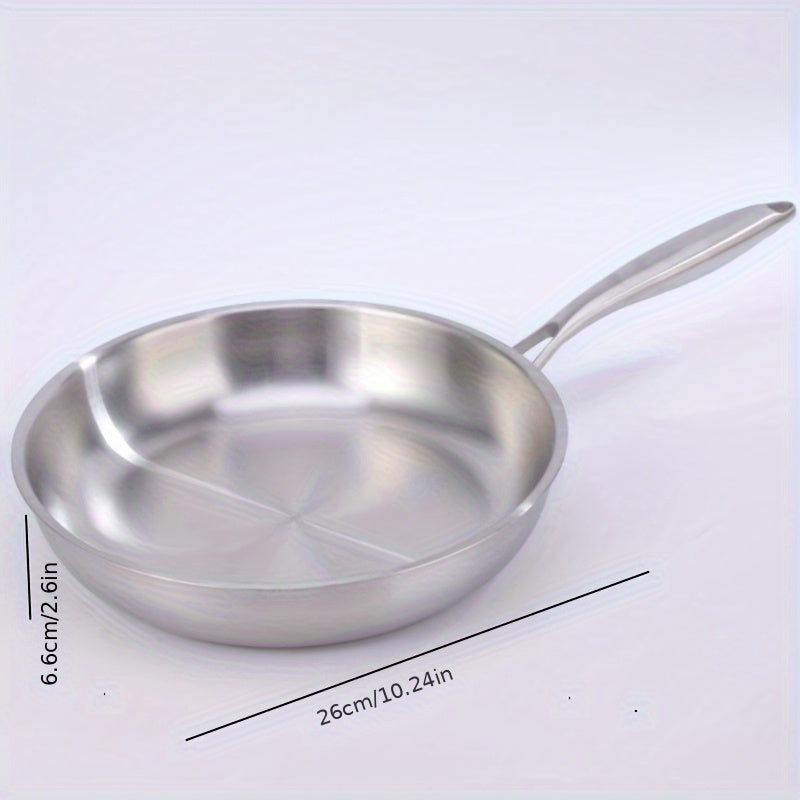 Stainless steel non-stick frying pan 3-layer construction for all stovetops