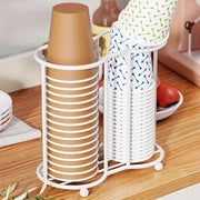 Double Tube Disposable Cup Dispenser for Spa Home Office Bar Cafe Sturdy Space-Saving Cup Holder
