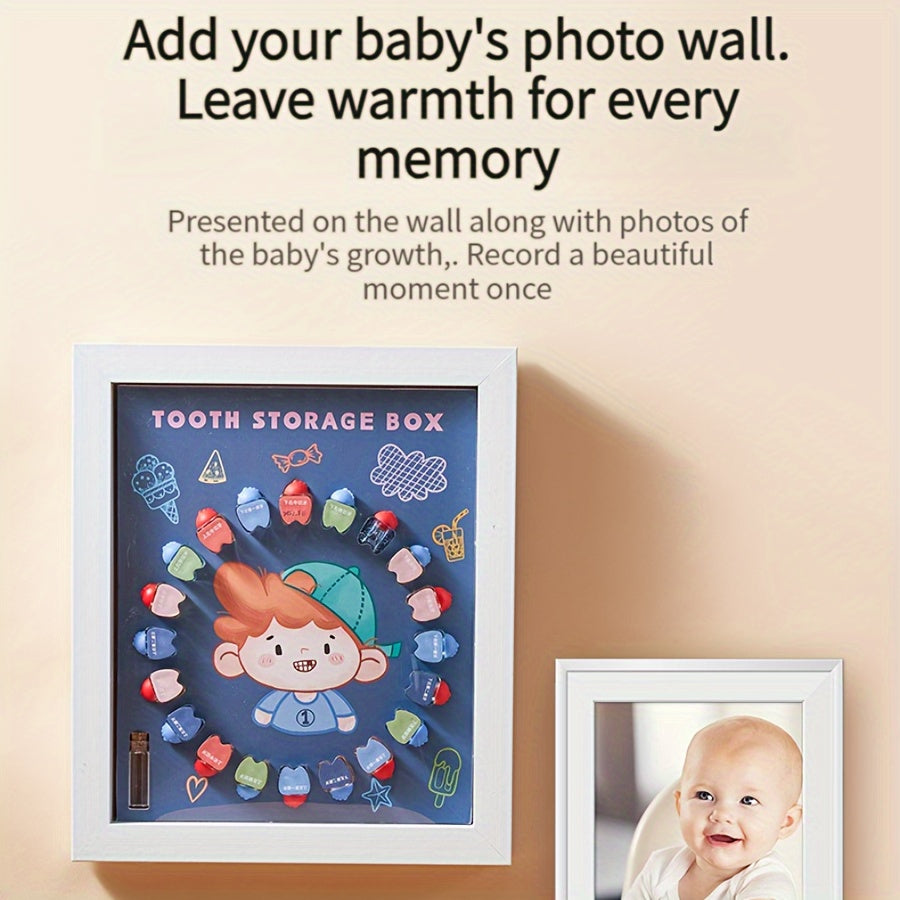 Children's Crystal Storage Box House Shape for Milk Teeth with Compartments