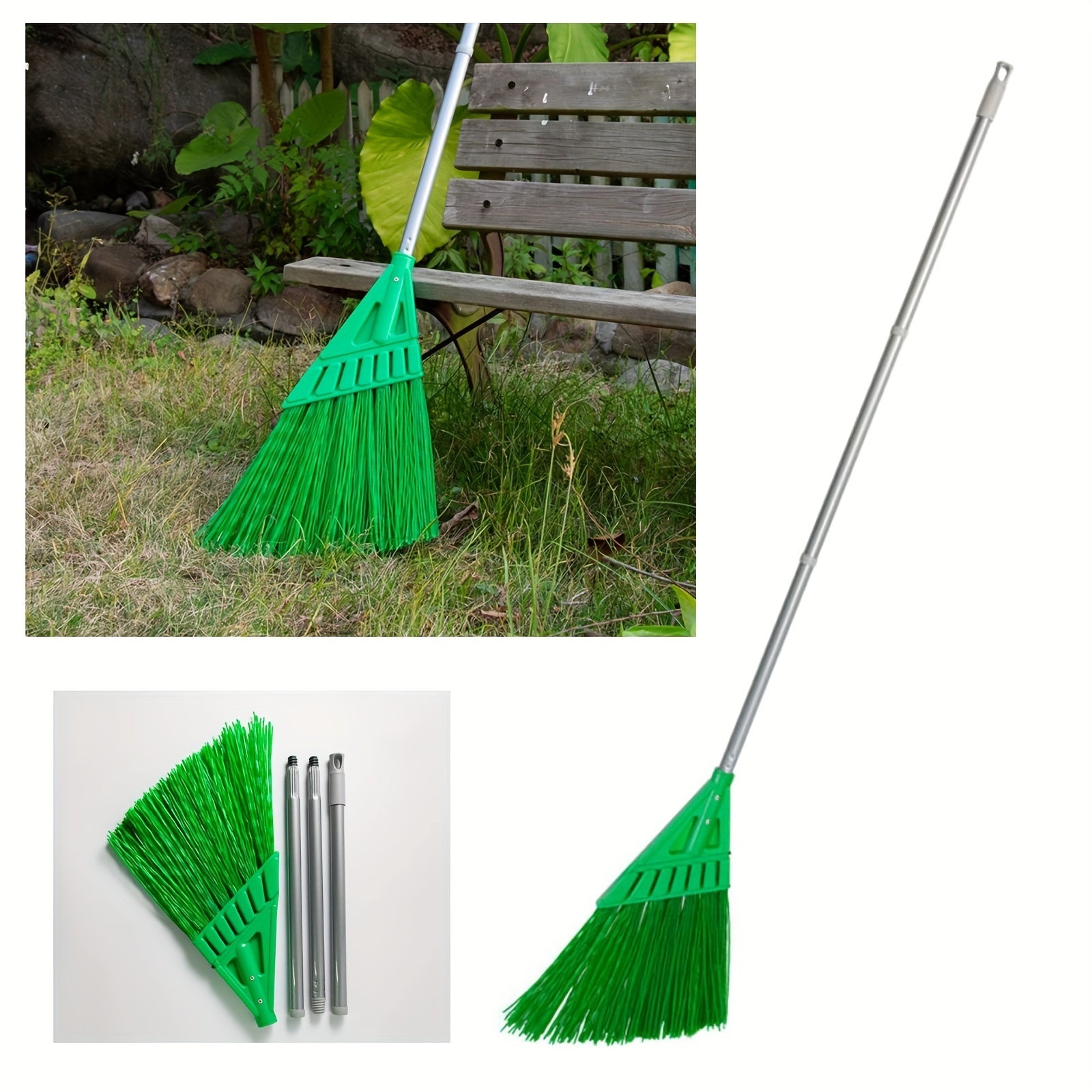 Long-Handled Outdoor Commercial Angle Broom for Courtyards and Hard Floors