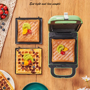Electric waffle sandwich maker with ceramic non-stick plate for breakfast grilled cheese