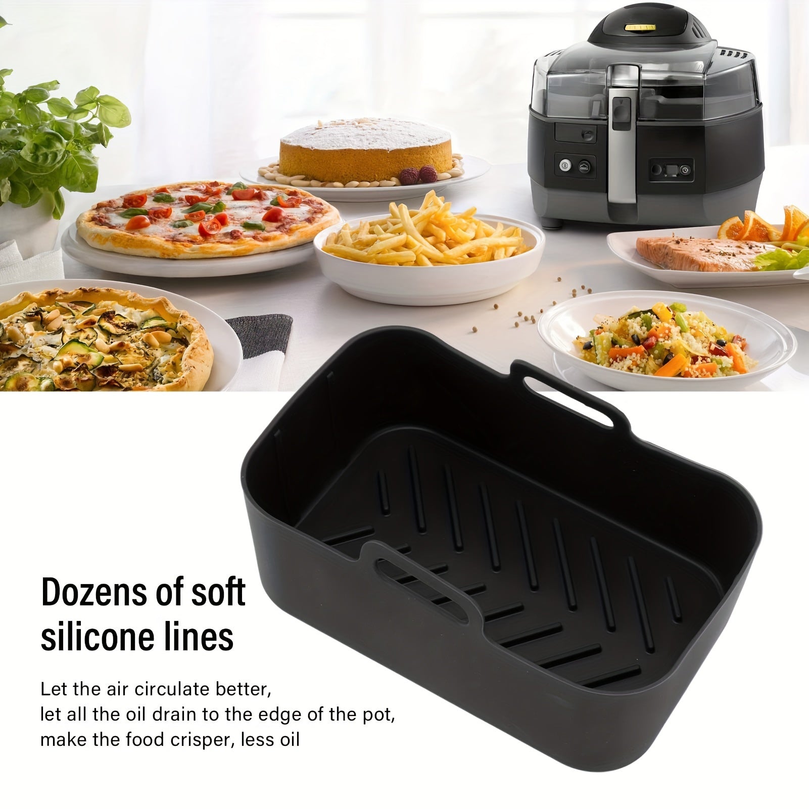 Papel de silicona para freidora de aire reutilizable bandeja de hornear antiadherente y bandeja para pizza