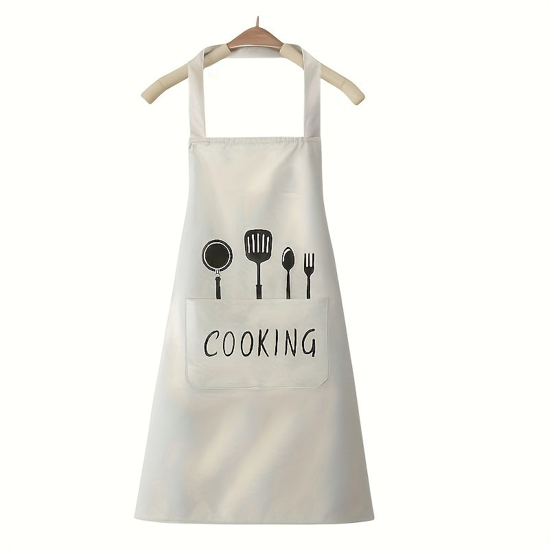 Polyester Wipeable Apron with Pockets for Men and Women Kitchen Restaurant