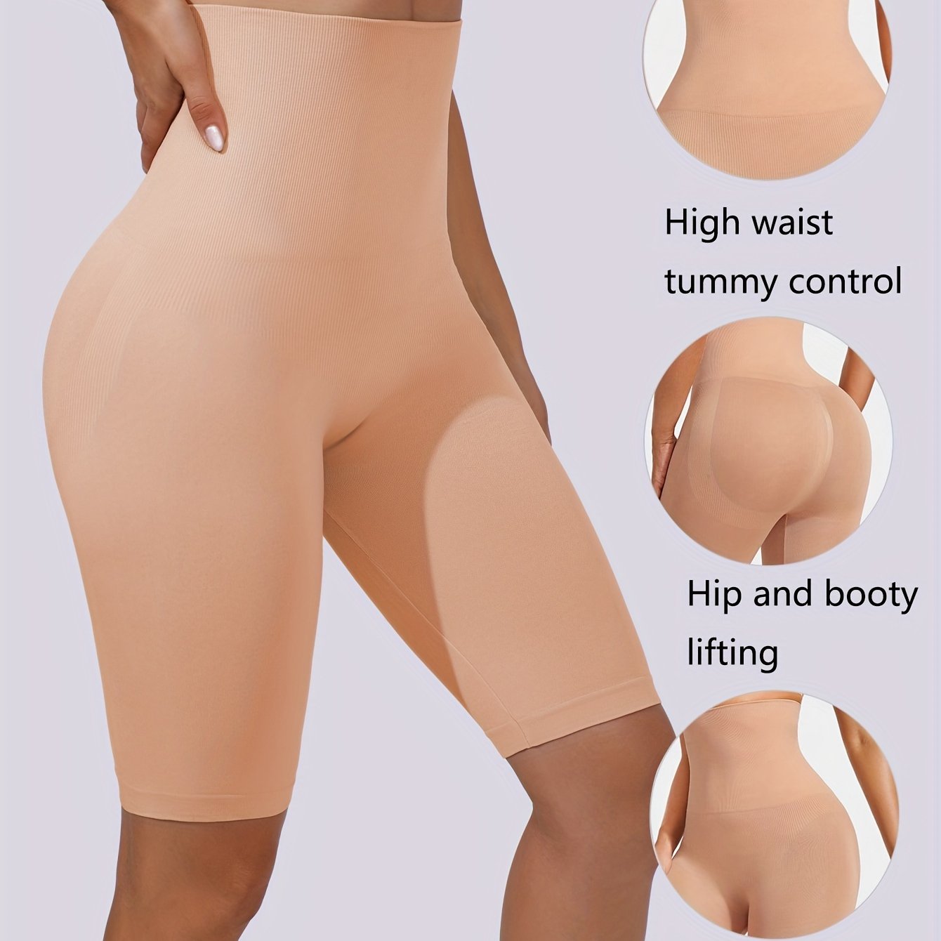 Women's High Waist Compression Shapewear Shorts Tummy Control Lift Buttocks Black