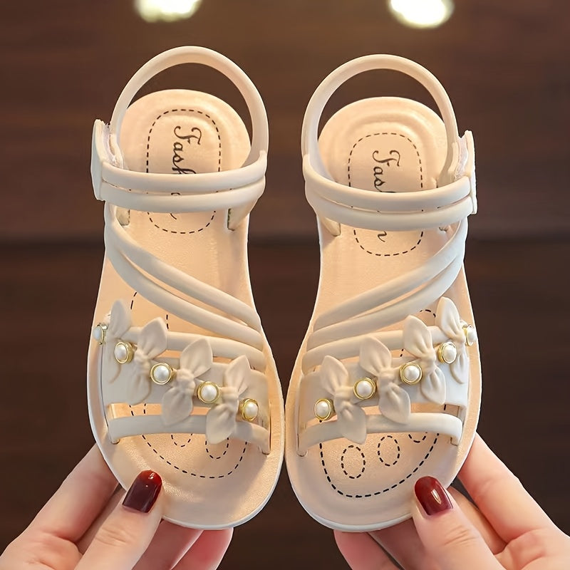 Sandalias de verano para niñas, transpirables, ligeras, de PVC y microfibra, casuales para interior y exterior, tamaño mediano-grande