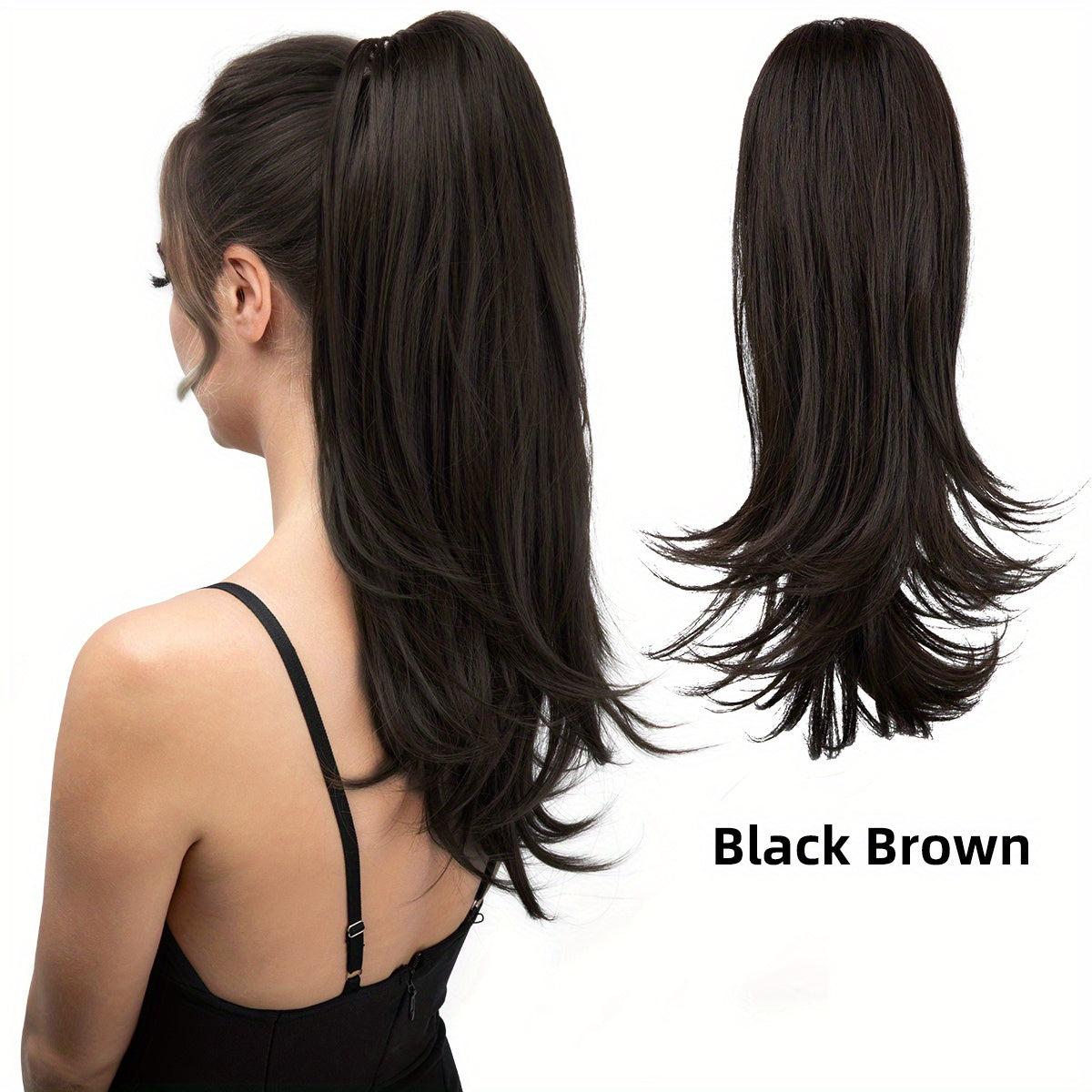 Women's Synthetic Curly Wave Ponytail Extension with 180° Rotating Claw Clip