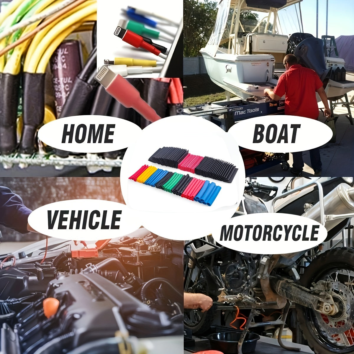 328pcs Heat Shrink Tube Kit with 300W Hot Air Gun for Wire Protection and DIY Projects