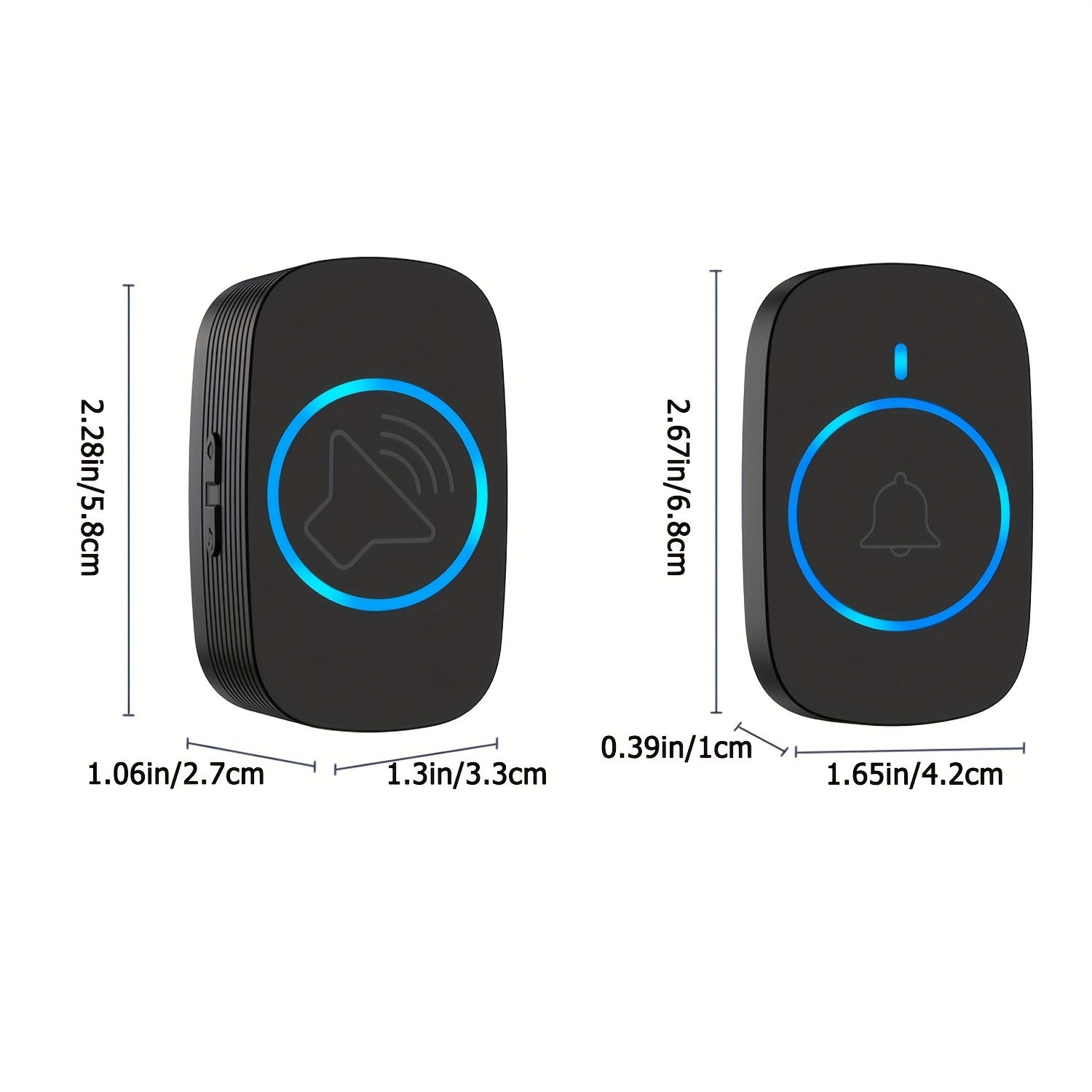 Wireless Doorbell with 38 Ringtones 1050FT Range Adjustable Volume and LED Indicators