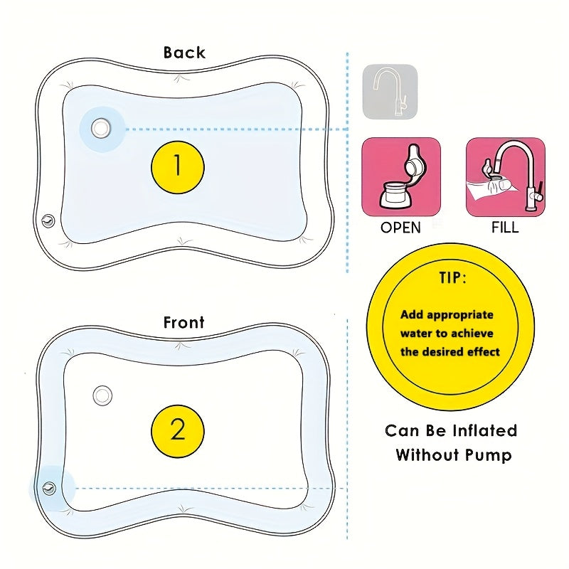 Бестселлер Premium надувной водяной мат для времени на животике для детей и малышей в синем ПВХ - Идеальный центр активности для развития - Отличный подарок на Хэллоуин, Рождество, День благодарения - Способствует росту детей - 1 шт.