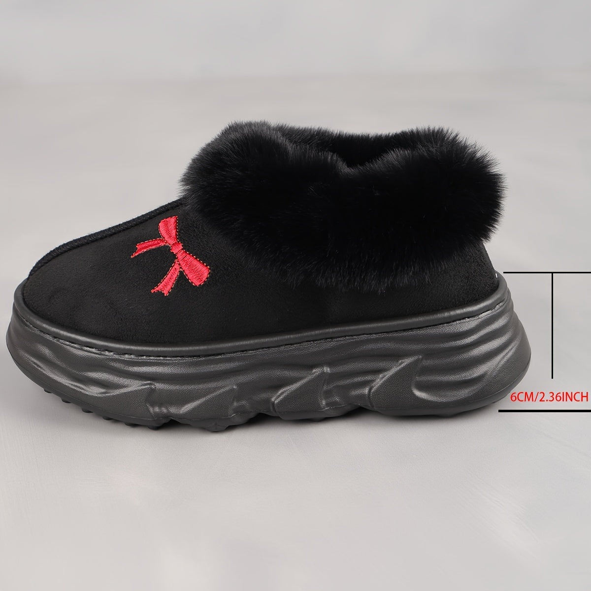 Unisex Short Boots Warm Snow Shoes for Autumn Winter Black White