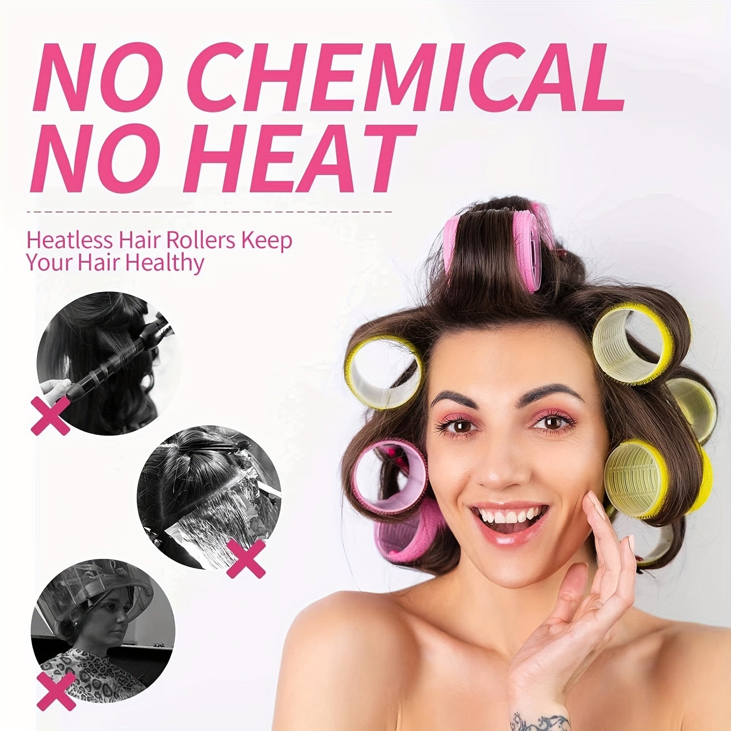 26-Piece Large Hair Roller Set with Self-Clipping Curlers and Clips for DIY Styling