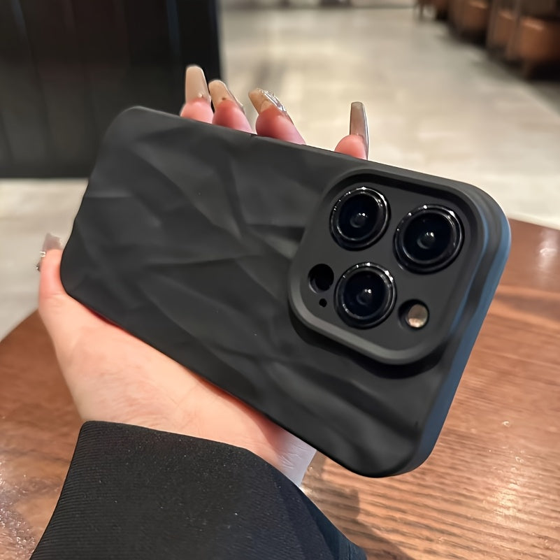 Ruched Folding Phone Case for iPhone Shockproof TPU Candy Color Protection