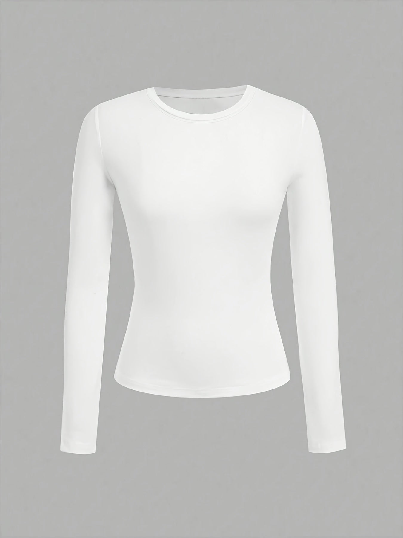 Women's Plus Size Long Sleeve T-Shirts Soft Stretch Basic Tees in Black Pink White