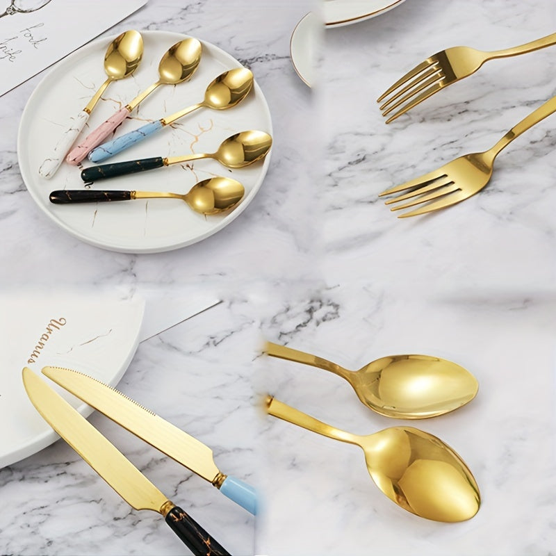 Western Style Flatware Set with 24 Knives Forks Spoons Gift Box