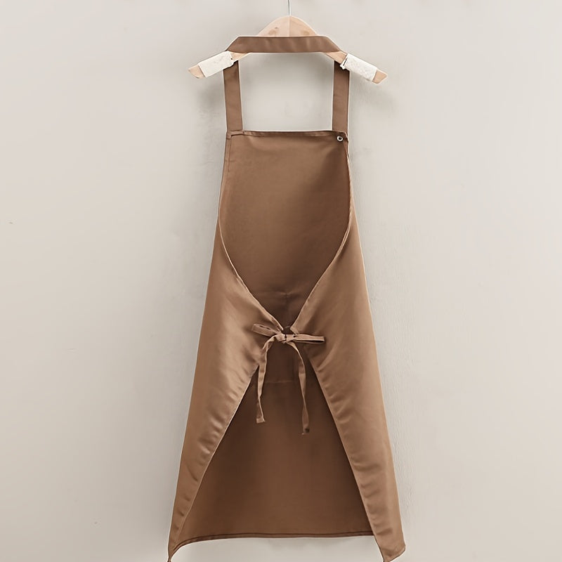 Unisex Canvas Polyester Apron with Pockets for Cooking and BBQ