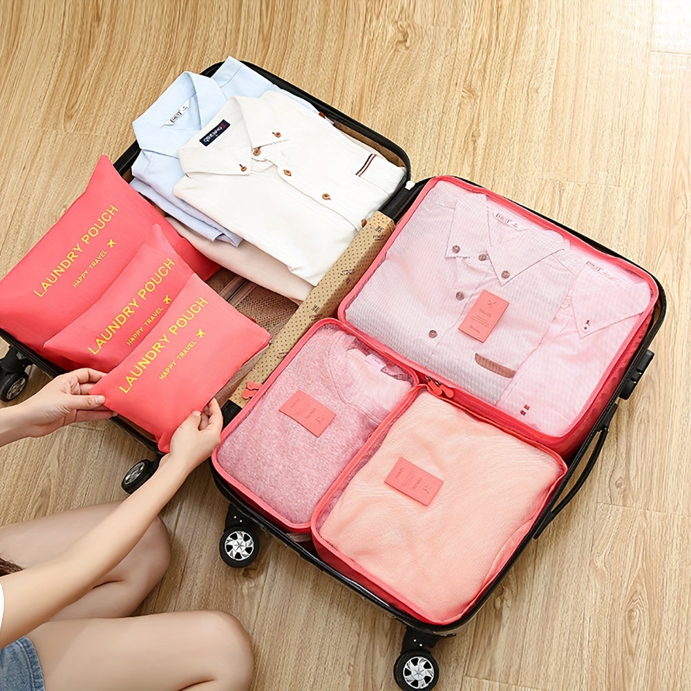 6pcs Travel Luggage Packing Cubes for Clothes Shoes Underwear Organizer Set