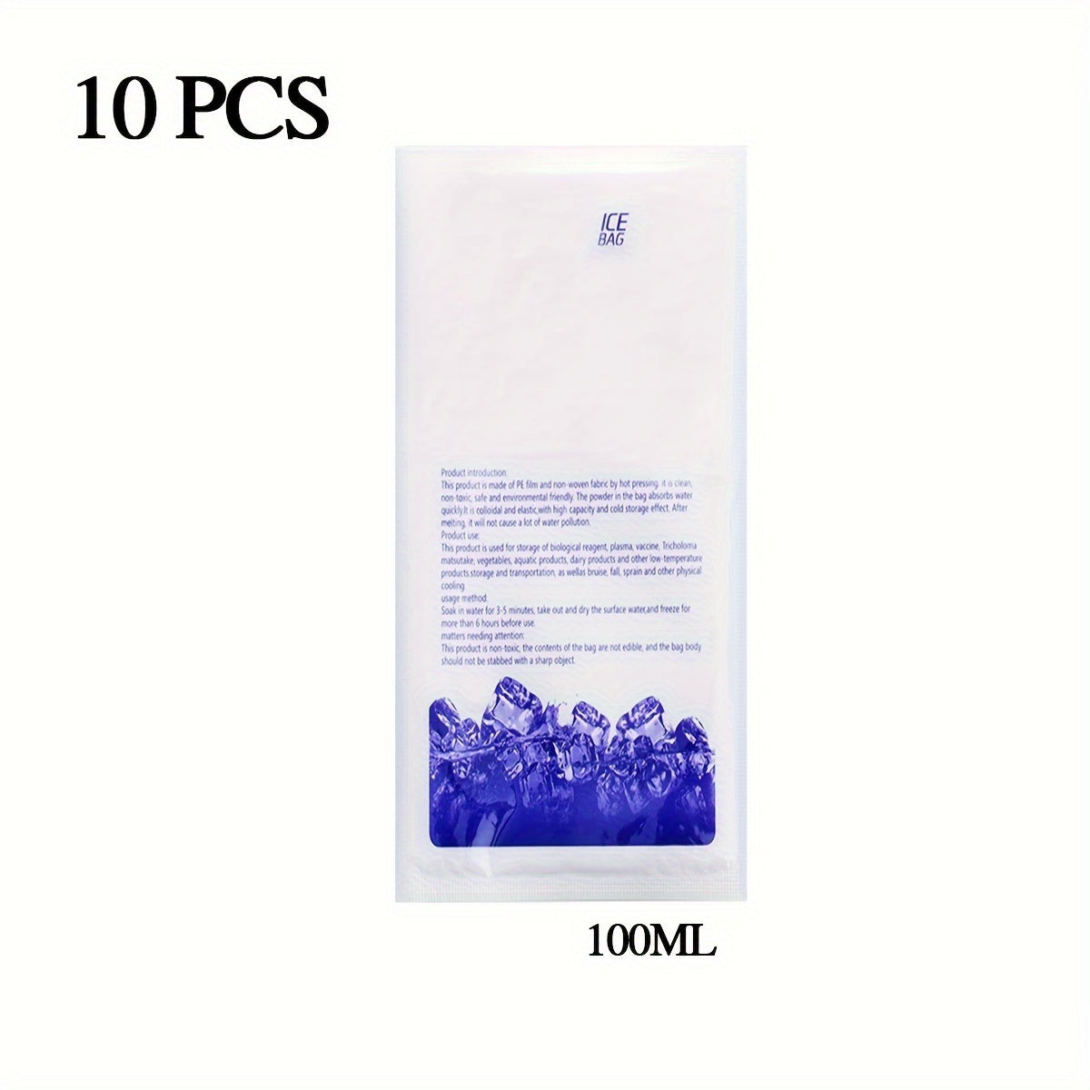 Reusable Ice Packs Leakproof Water-Injectable Cooling Bags for Beverages and Food Preservation