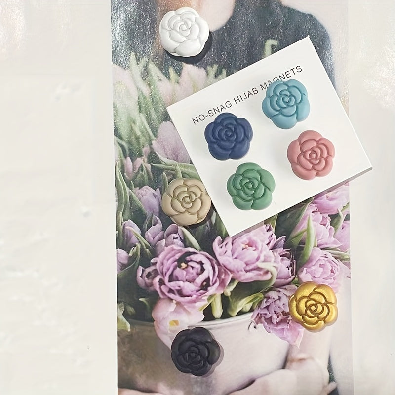 Set of 4 Middle Eastern-Inspired Magnetic Brooches for Scarves and Hijabs