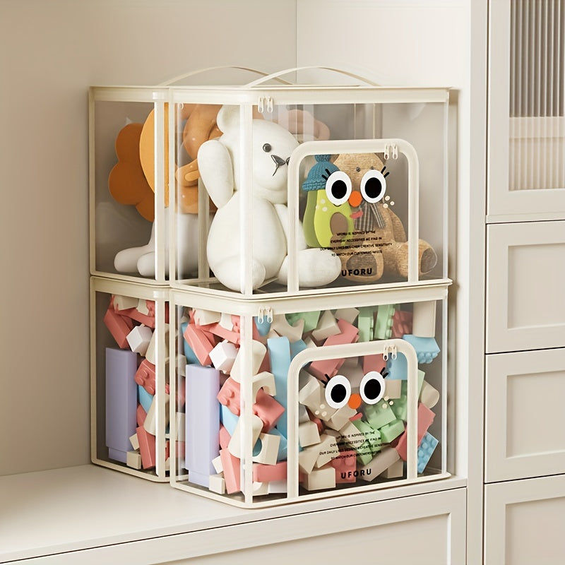 Large Capacity Toy Storage Basket with Lid PVC Organizer for Living Rooms Bedrooms Playrooms