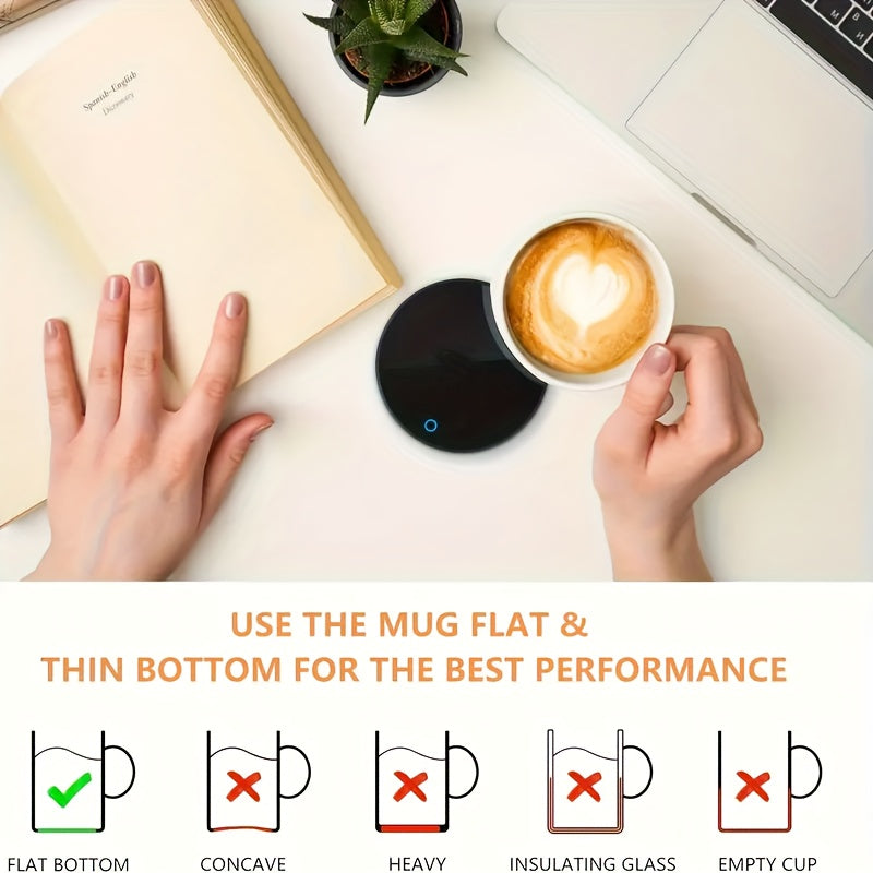 Electric 4-Inch Coffee Cup Warmer Silicone Hot Drink Mug Mat for Coffee Tea Water