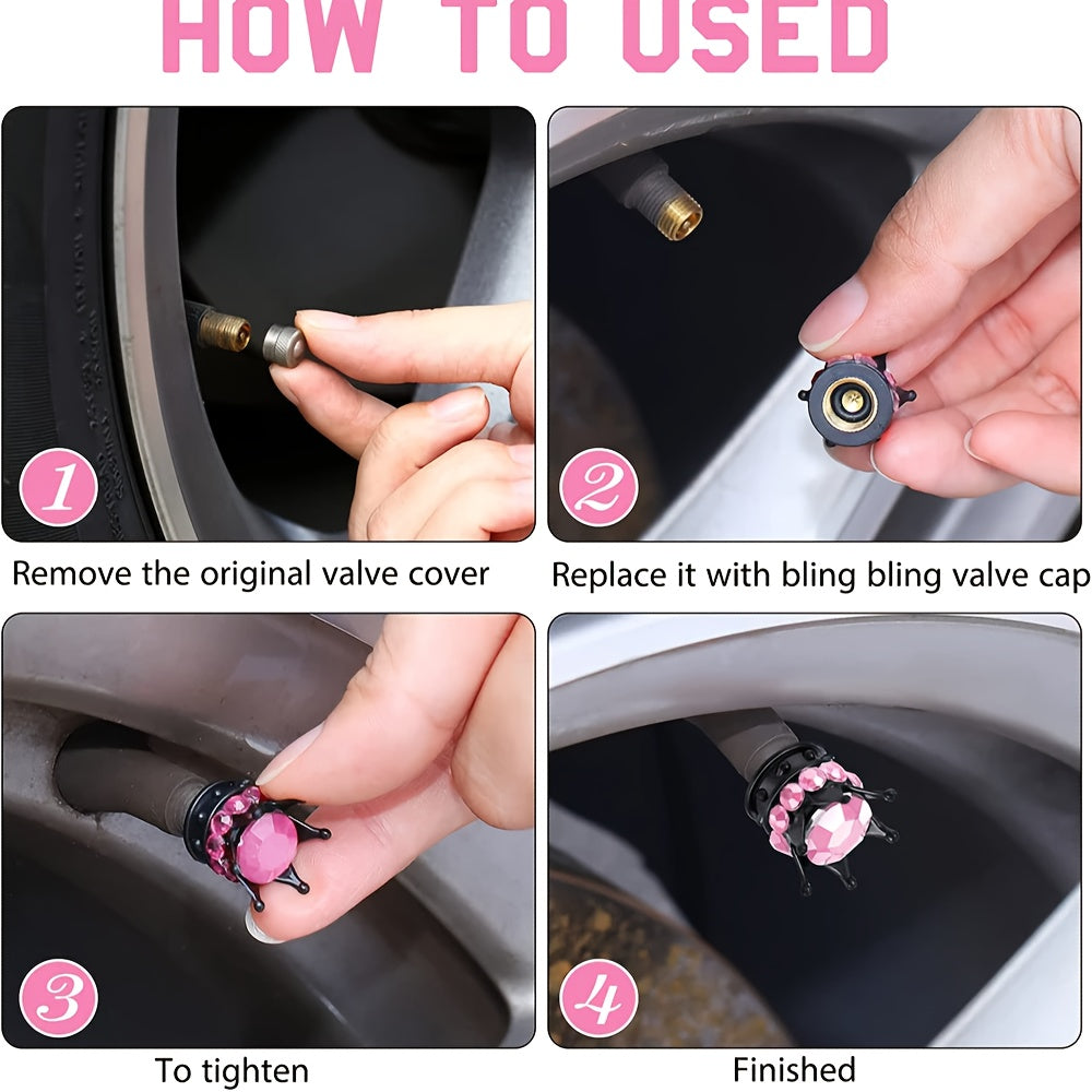 Set of 2 ABS Tire Valve Stem Caps for Cars and Air Conditioner Parts