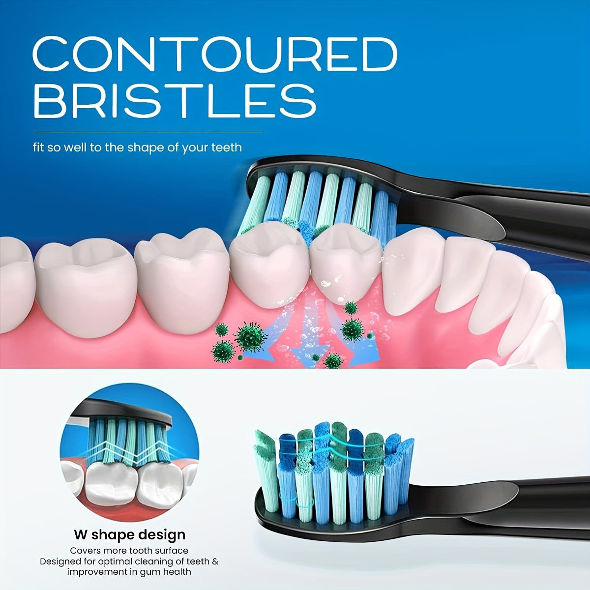 Replacement Electric Toothbrush Heads for Multiple Models Standard Size White