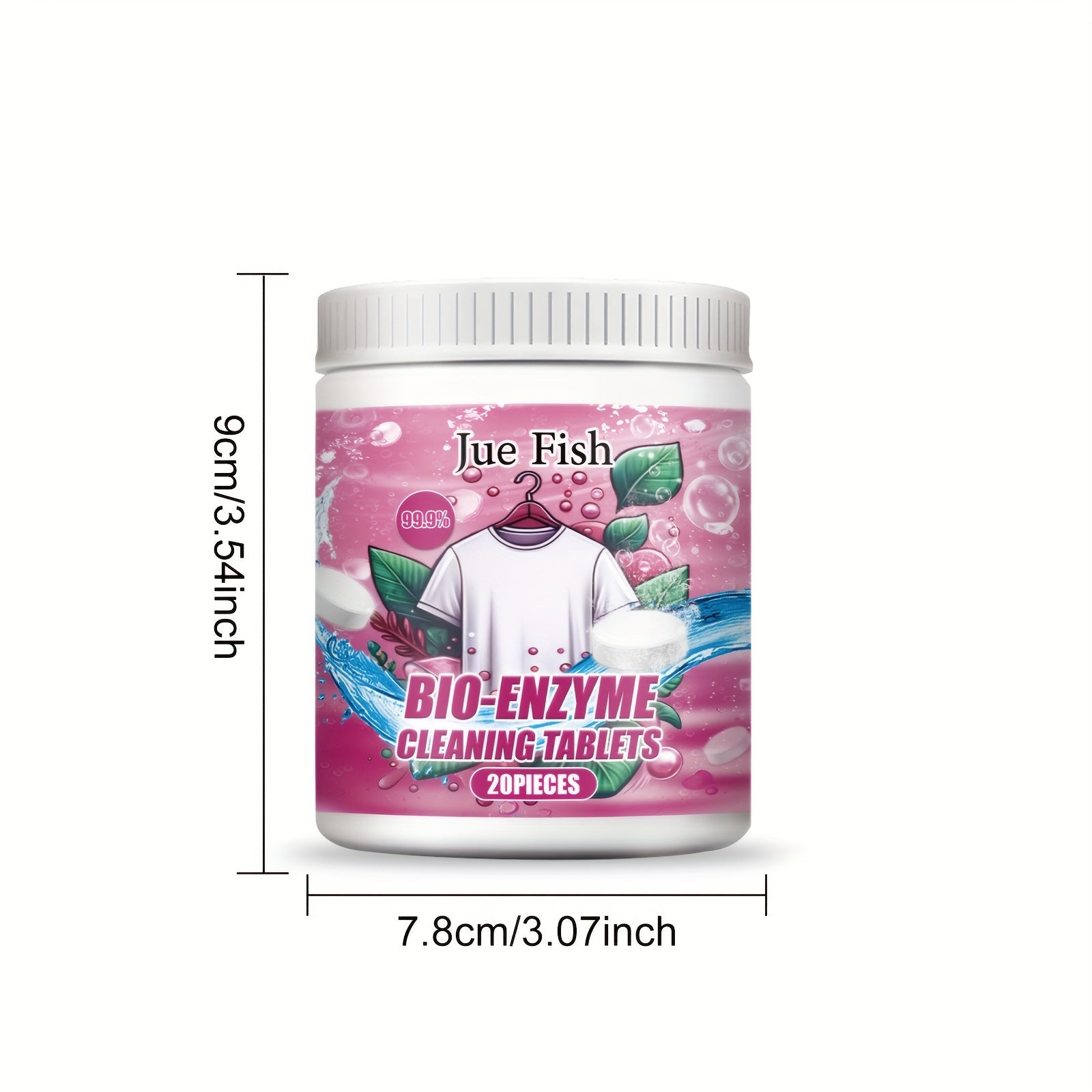 Bioenzyme kir yuvish tabletkalari 20 ta, dog'larni olib tashlash, aromatsiz, qoldiqsiz