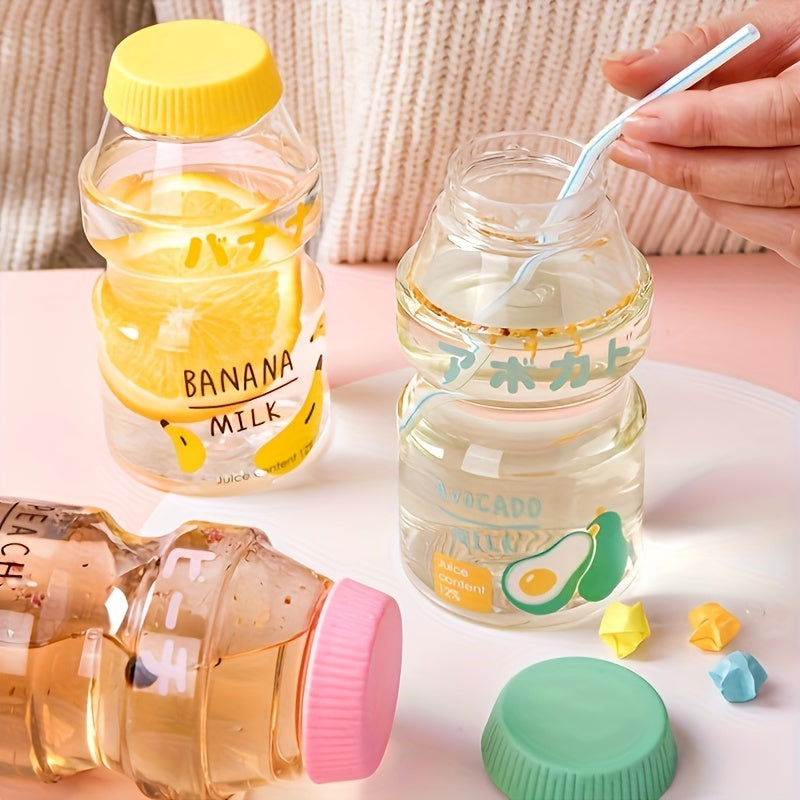 Cartoon Milk Bottle Design Sports Tumbler with Seal Cap Large Capacity BPA-Free Polycarbonate Travel Mug