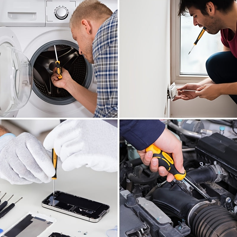 Professional Magnitli vint vintlari to'plami, massaj tutqichli, tekis bosh, Phillips, Torx