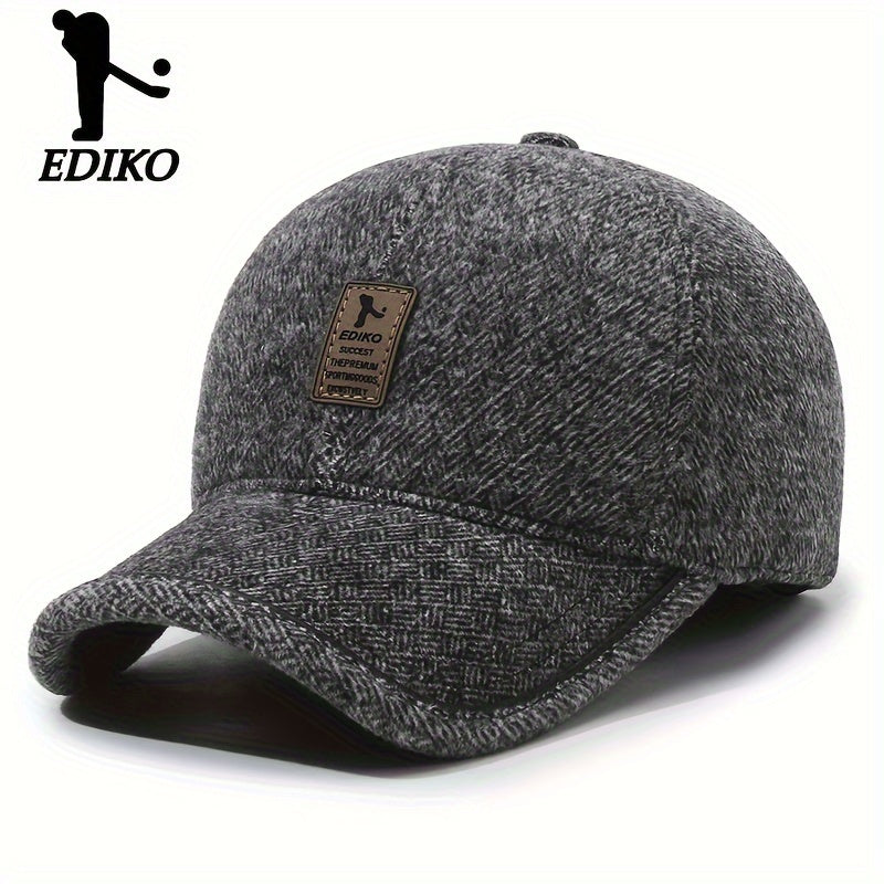 Gorra de béisbol de invierno para hombre con orejeras, forro de felpa, resistente al viento y para exteriores