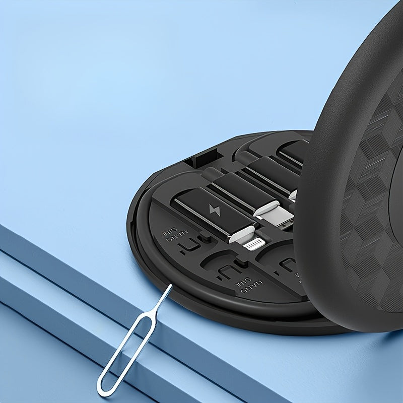 Universal 4-in-1 USB Charging Cable Kit with Adapter Case and Phone Stand