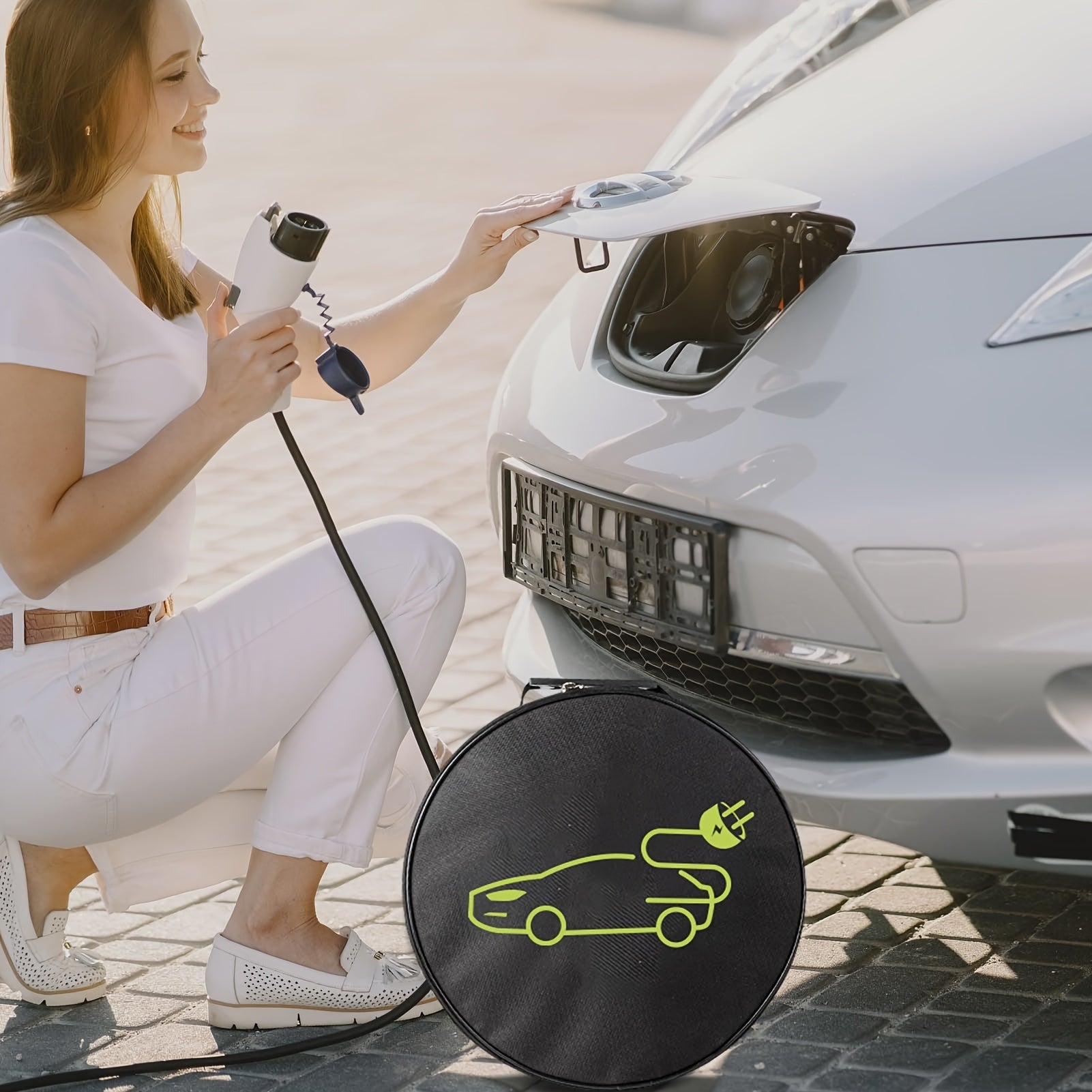 Electric Car Charger Cable Storage Bag Waterproof Organizer Case Portable Durable Universal