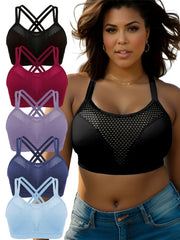 Plus Size Breathable Sports Bras for Yoga Running Gym with Removable Pads