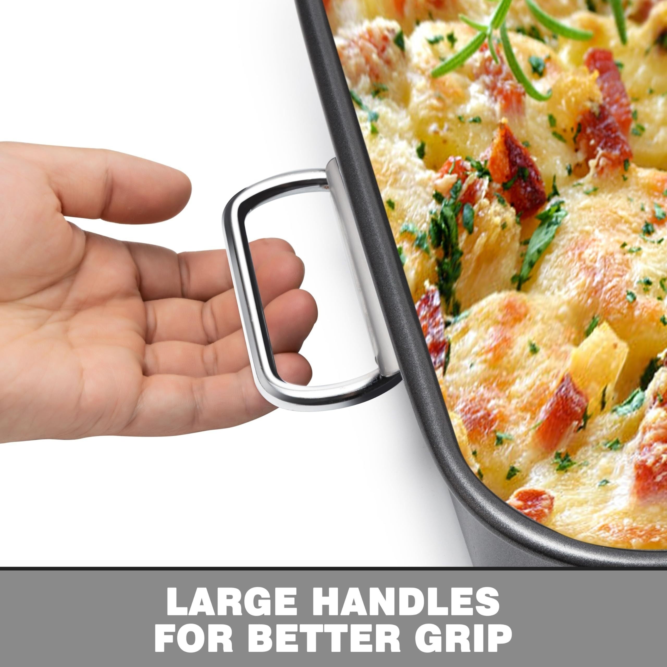 Yogʻlamaydigan qovurish panasi 38.1x25.4cm, pechga chidamli kvadrat pishirish panasi