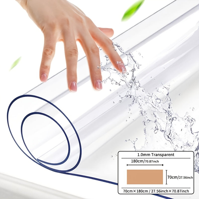 Clear PVC Tablecloth Protector 1mm Thick Scratch and Heat Resistant for Home and Hotel