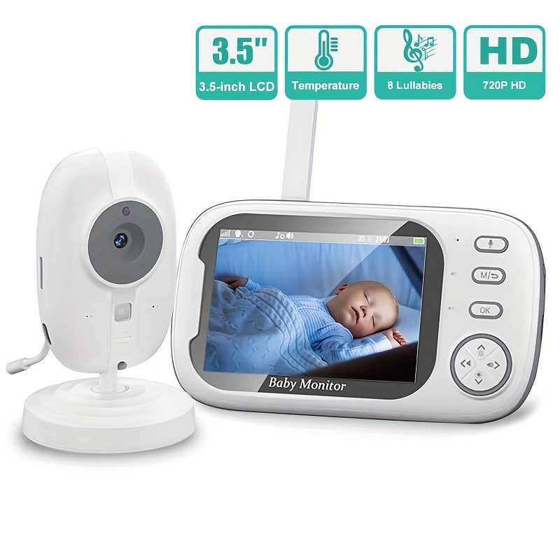 Baby Monitor 720P Camera 8.89cm LCD Wireless Video Night Vision Two-Way Audio