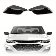 Pair of 2 Black Plastic Mirror Covers for Malibu 2016-2022 Convex Lens