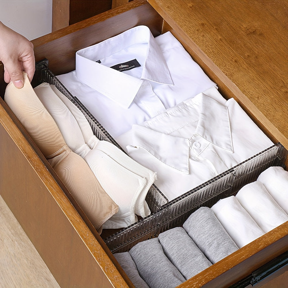 Adjustable Drawer Dividers for Underwear and Socks Non-Slip Space-Saving Storage Organizer