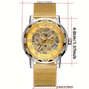 Men's Mechanical Watch Hollow Design Stainless Steel Alloy Casual Luxury Fashion Watch