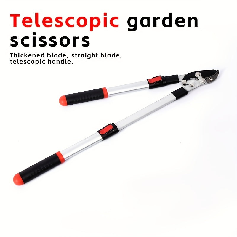 Extra Long Handle Thick Branch Pruning Shears with Retractable Rubberized Handle