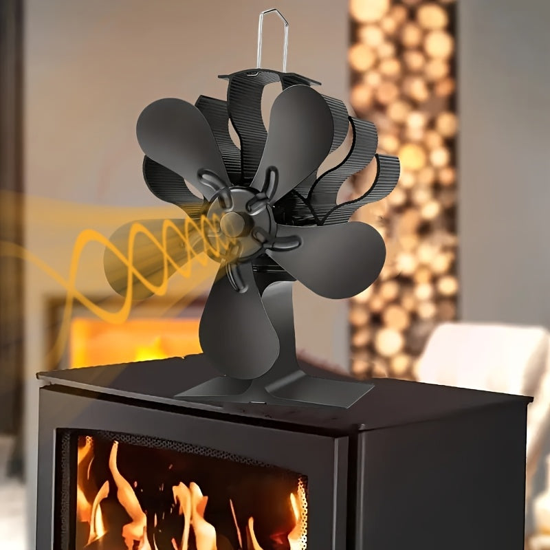 Heat-Operated Fireplace Fan for Wood Burners and Fireplaces, Quiet Stove Fan