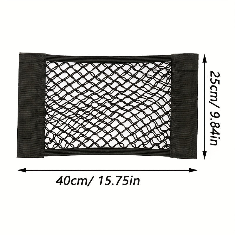 Universal Car Seat Back Organizer Mesh Storage Bag Black Elastic Net Easy to Clean
