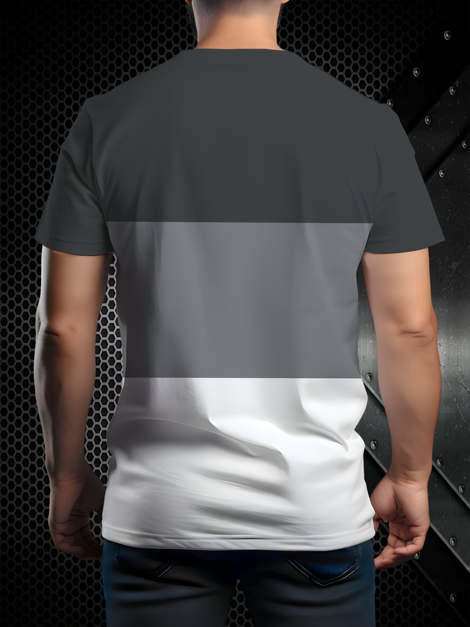 Erkaklar uchun tasodifiy seagull grafik futbolka, 3D bosma, qisqa yeng, krujka bo'yin, polyester/spandeks aralashmasi, ozgina cho'ziluvchan, oddiy moslik, qora/oq/xiralik.