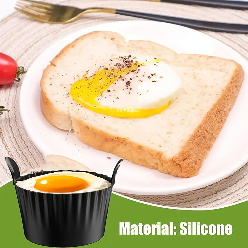 3 Pack Black Silicone Baking Ramekins for Eggs Muffins Puddings