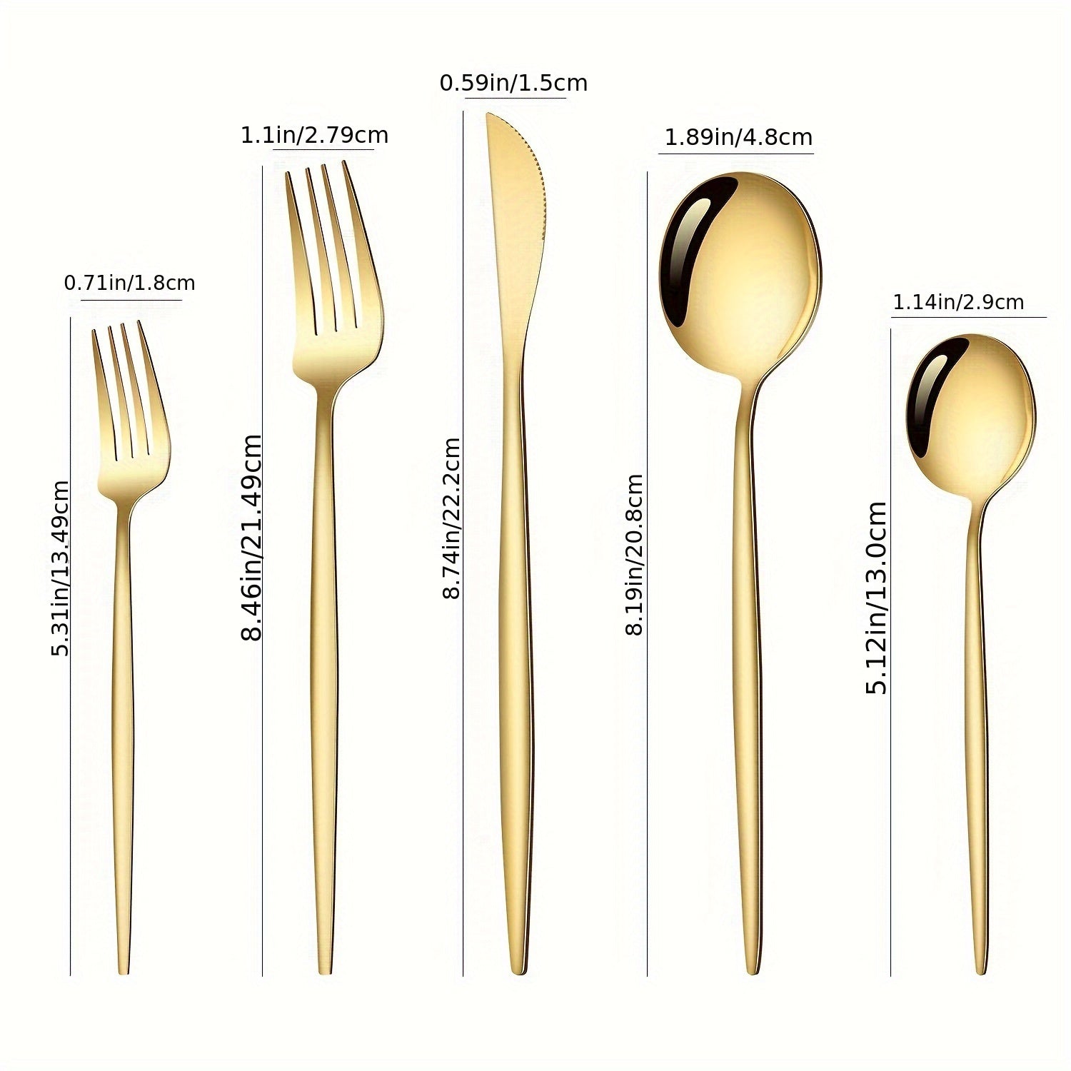 30 ta po'latdan yasalgan oshxona buyumlari to'plami, pichoq, vilkalar, qoshiq va shirinlik qoshiq bilan, idishga mos, turli ranglarda