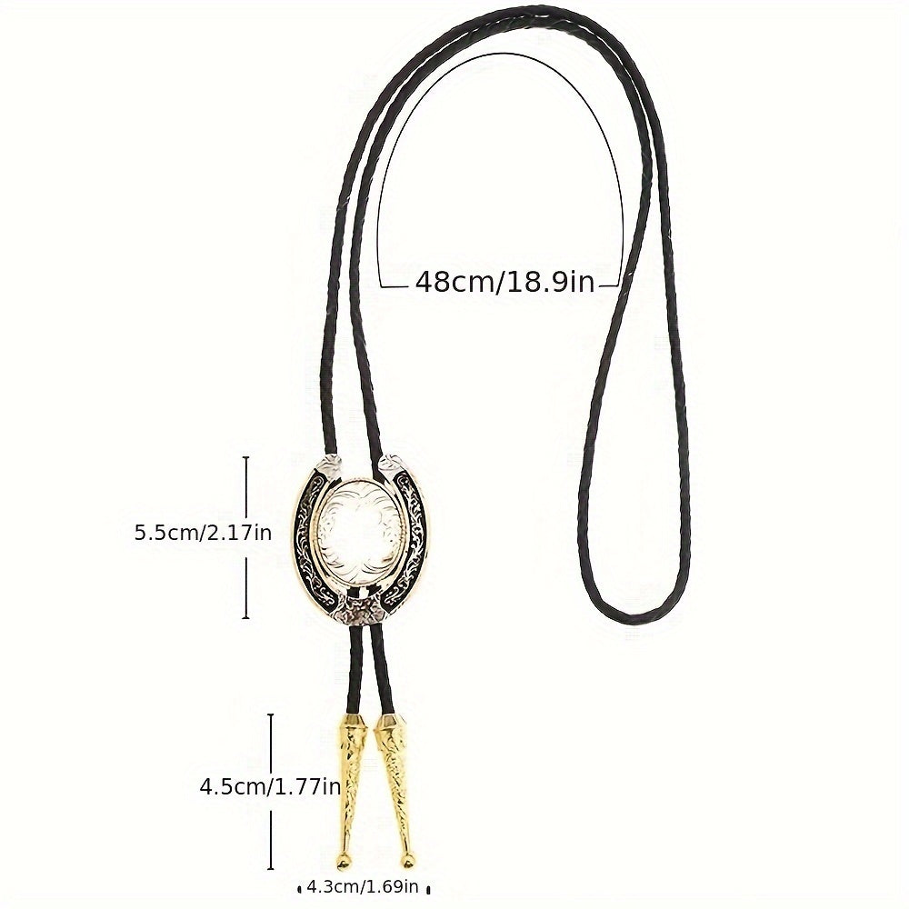 Men's Gold Round Tie with Letters A to Z Western Fashion Street Necklace Accessory