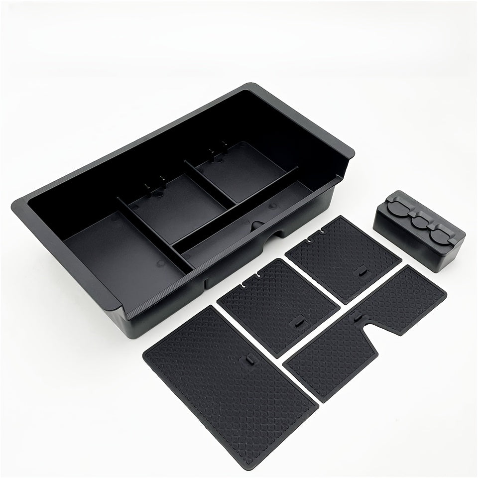 Center Console Organizer Tray Black Lightweight Expandable ABS for GM Trucks