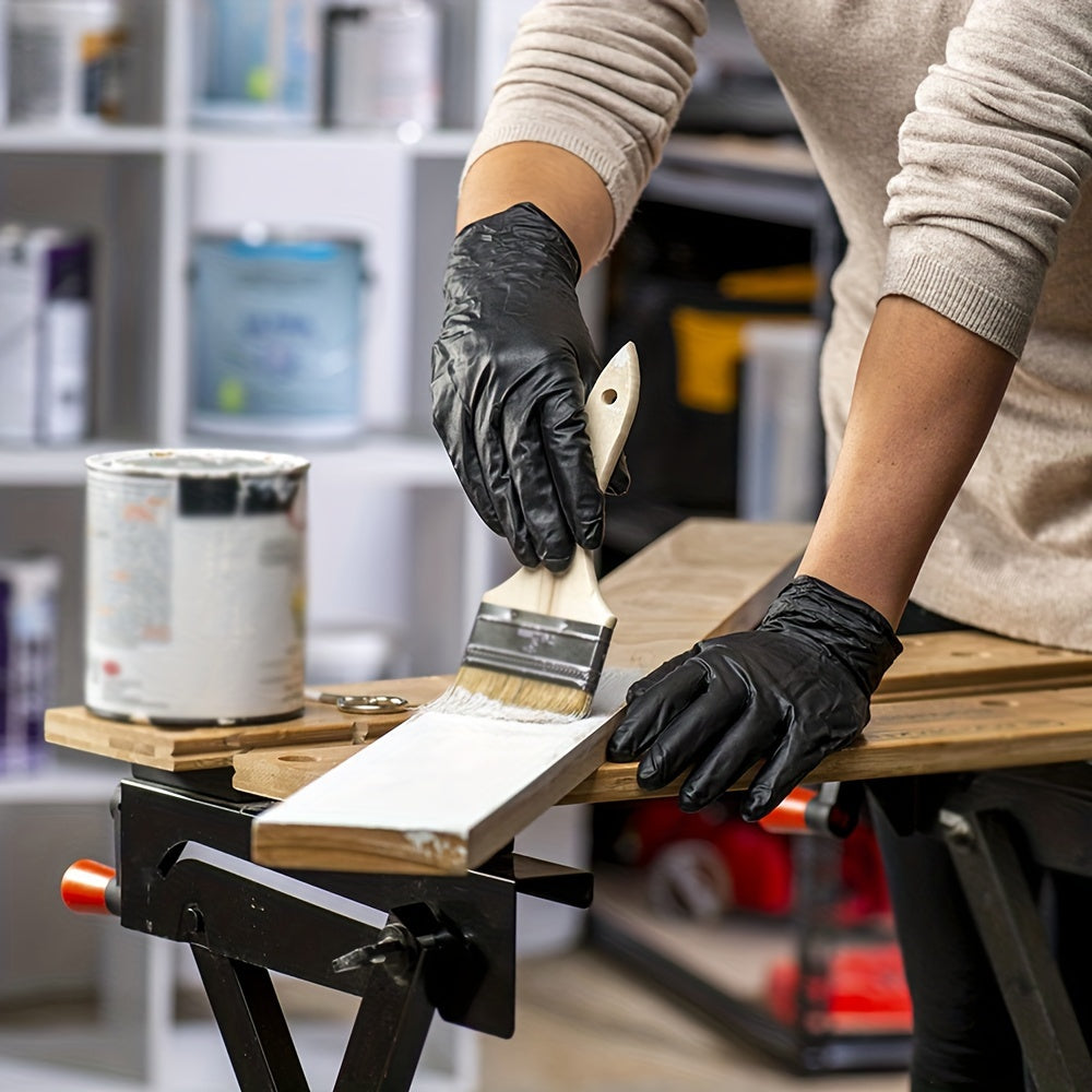 100 dona foydalaniladigan nitril qo‘lqoplar, 6 Mil suv o'tkazmaydigan uy tozalash qo‘lqoplari