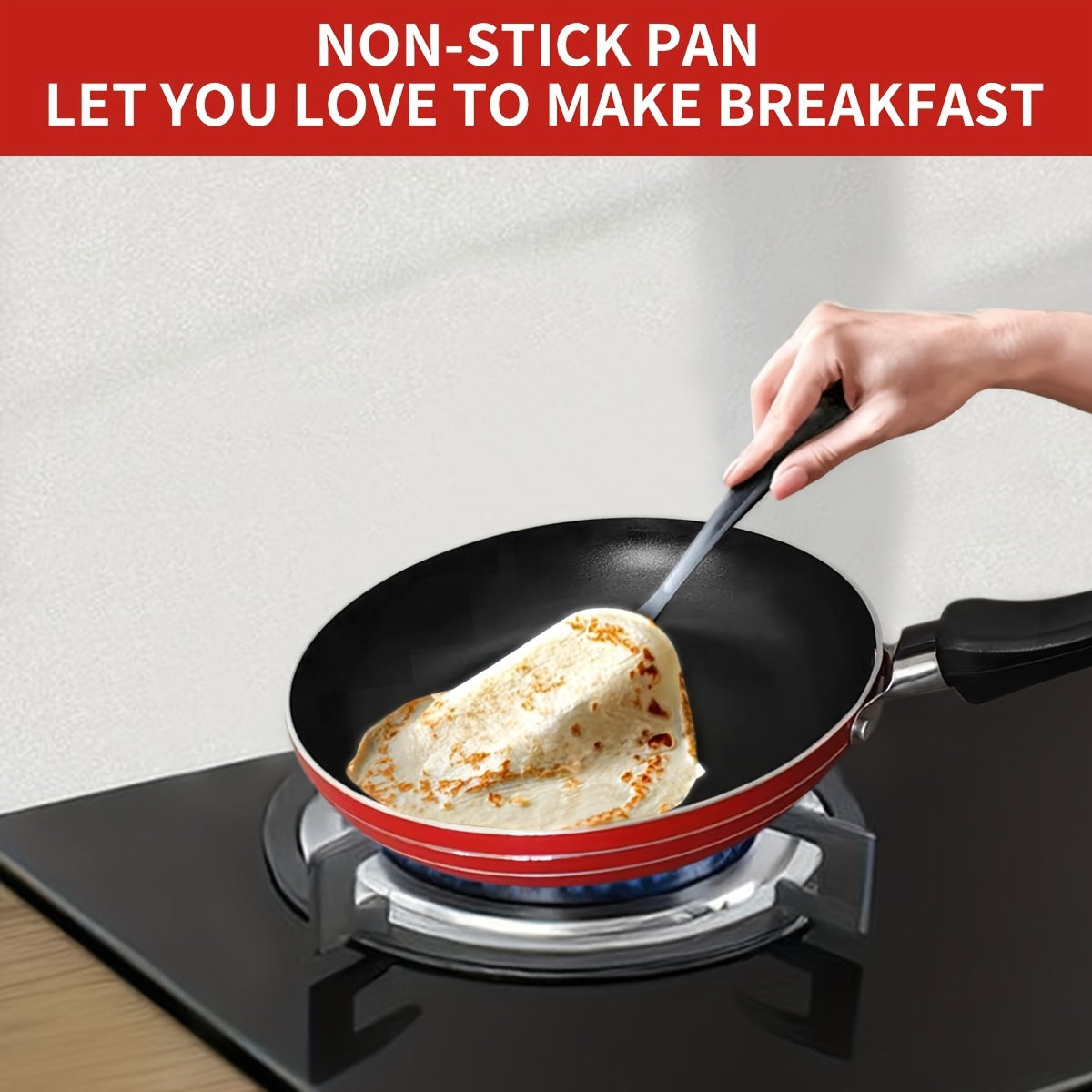 Qizil alyuminiy mini qozon: 7.1 dyuymli yopishqoq qovurish panasi, bitta porsiya tayyorlash uchun, idish-tovoq tozalash mashinasida yuvish mumkin, gaz pechiga mos, alyuminiy tutqichi bilan.