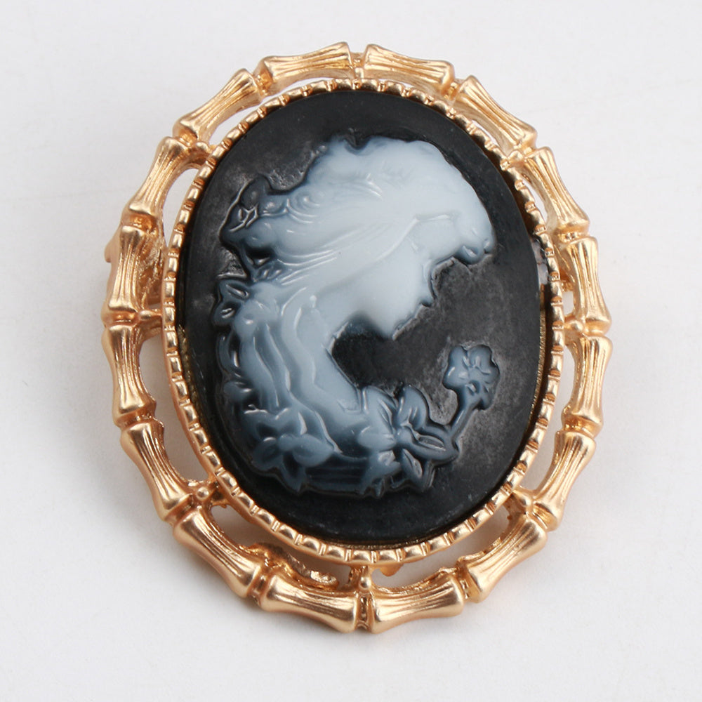 Women's Classic Gold Tone Brooch Pin for Formal Wear